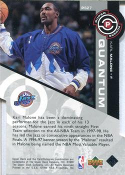 1998-99 Upper Deck - Super Powers Tier 2 (Quantum Silver) #PS27 Karl Malone Back