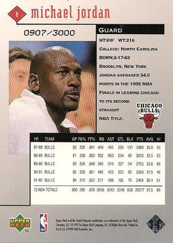 1998-99 Upper Deck Black Diamond - Double Diamond #8 Michael Jordan Back