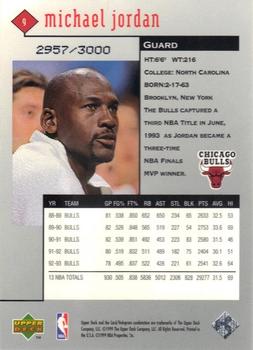 1998-99 Upper Deck Black Diamond - Double Diamond #9 Michael Jordan Back