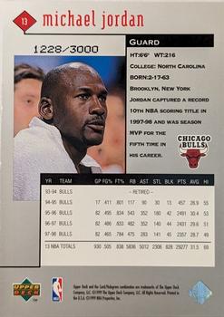 1998-99 Upper Deck Black Diamond - Double Diamond #13 Michael Jordan Back