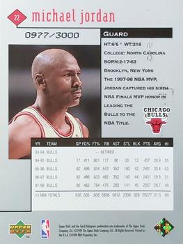 1998-99 Upper Deck Black Diamond - Double Diamond #22 Michael Jordan Back