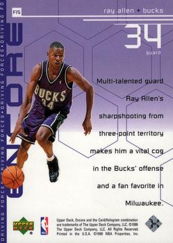 1998-99 Upper Deck Encore - Driving Forces #F15 Ray Allen Back