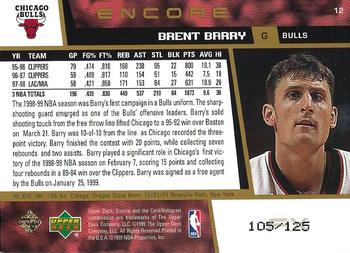 1998-99 Upper Deck Encore - F/X #12 Brent Barry Back