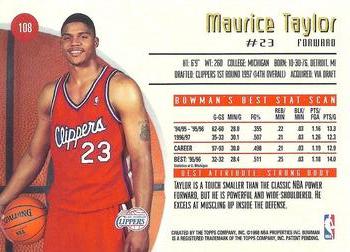 1997-98 Bowman's Best #108 Maurice Taylor Back