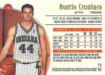 1997-98 Bowman's Best #110 Austin Croshere Back