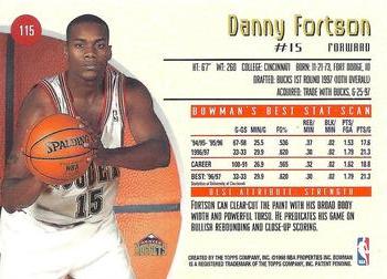 1997-98 Bowman's Best #115 Danny Fortson Back