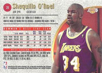 1997-98 Bowman's Best #28 Shaquille O'Neal Back