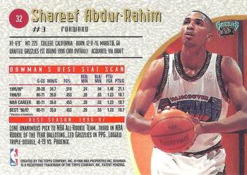 1997-98 Bowman's Best #32 Shareef Abdur-Rahim Back