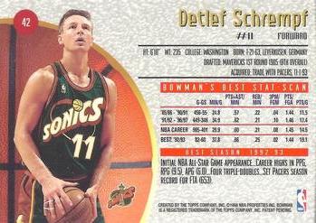 1997-98 Bowman's Best #42 Detlef Schrempf Back