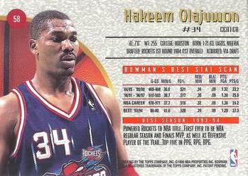 1997-98 Bowman's Best #58 Hakeem Olajuwon Back