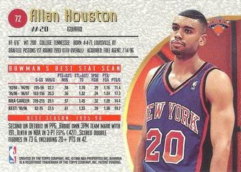 1997-98 Bowman's Best #72 Allan Houston Back