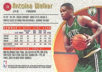 1997-98 Bowman's Best #74 Antoine Walker Back
