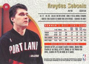 1997-98 Bowman's Best #89 Arvydas Sabonis Back