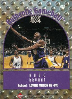 1999 Collector's Edge Rookie Rage - Authentic Gameball #GG1 Kobe Bryant Back