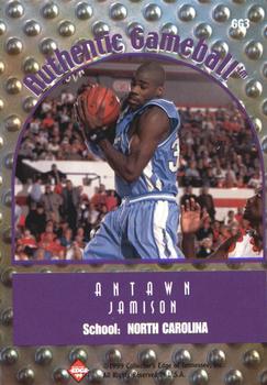 1999 Collector's Edge Rookie Rage - Authentic Gameball #GG3 Antawn Jamison Back