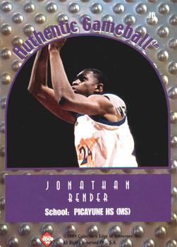 1999 Collector's Edge Rookie Rage - Authentic Gameball #JB Jonathan Bender Back