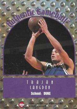 1999 Collector's Edge Rookie Rage - Authentic Gameball #TL Trajan Langdon Back