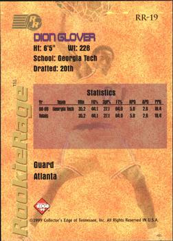 1999 Collector's Edge Rookie Rage - Gold Ingot #RR-19 Dion Glover Back