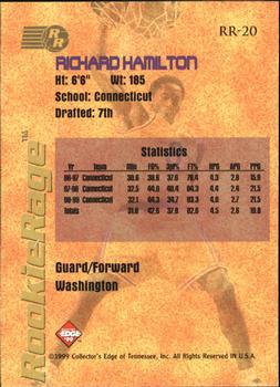 1999 Collector's Edge Rookie Rage - Gold Ingot #RR-20 Richard Hamilton Back