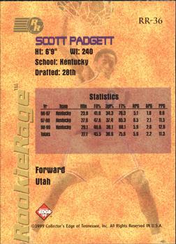 1999 Collector's Edge Rookie Rage - Gold Ingot #RR-36 Scott Padgett Back
