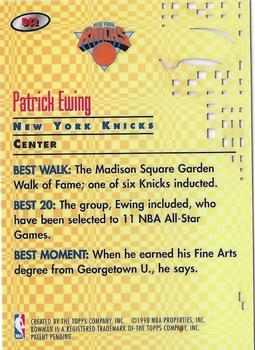 1997-98 Bowman's Best - Best Cuts #BC2 Patrick Ewing Back