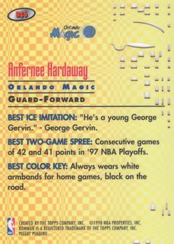 1997-98 Bowman's Best - Best Cuts #BC6 Anfernee Hardaway Back