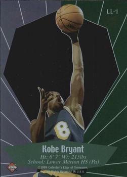 1999 Collector's Edge Rookie Rage - Livin' Large #LL1 Kobe Bryant Back