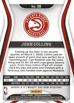 2020-21 Panini Certified - Asia #38 John Collins Back