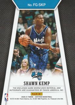 2020-21 Panini Certified - Fabric of the Game Signatures Asia Light Blue #FG-SKP Shawn Kemp Back