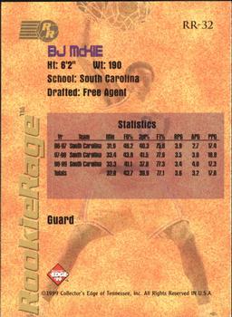 1999 Collector's Edge Rookie Rage - Pro Signatures Black Ink #RR-32 B.J. McKie Back