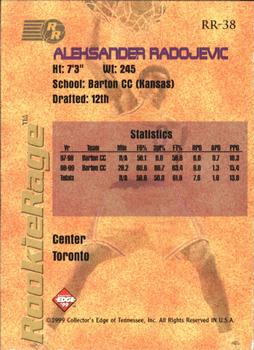 1999 Collector's Edge Rookie Rage - Pro Signatures Black Ink #RR-38 Aleksandar Radojevic Back