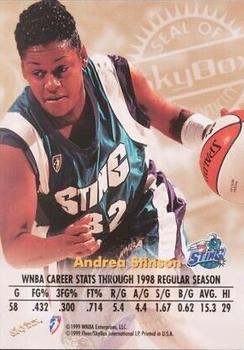 1999 Hoops WNBA - Autographics #9 Andrea Stinson Back
