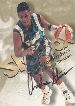 1999 Hoops WNBA - Autographics #9 Andrea Stinson Front