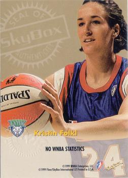 1999 Hoops WNBA - Autographics Century Marks #2 Kristin Folkl Back