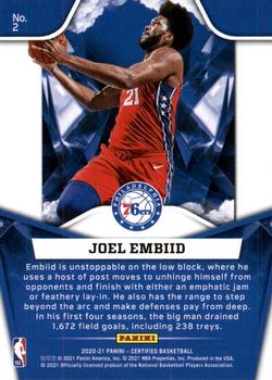 2020-21 Panini Certified - The Mighty #2 Joel Embiid Back