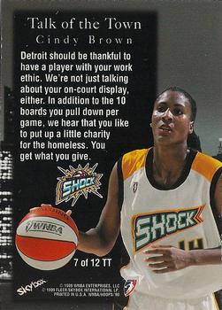 1999 Hoops WNBA - Talk of the Town #7 Cindy Brown Back