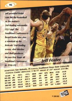 1999 Press Pass - Gold Zone #16 Jeff Foster Back