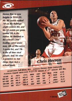 1999 Press Pass - Gold Zone #26 Chris Herren Back