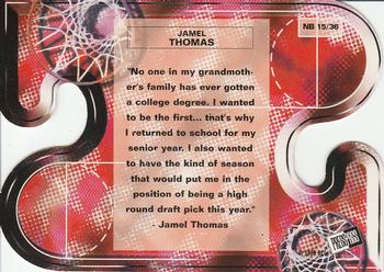 1999 Press Pass - Net Burners #NB15 Jamel Thomas Back