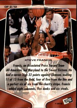 1999 Press Pass - On Fire #OF2 Steve Francis Back