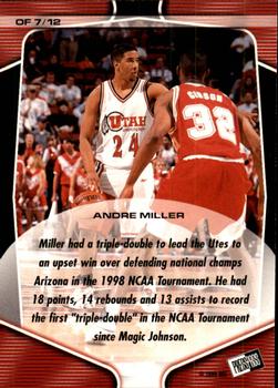 1999 Press Pass - On Fire #OF7 Andre Miller Back