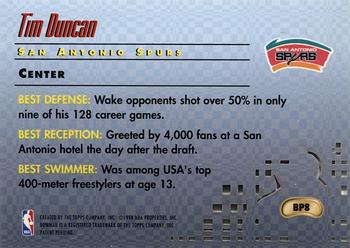 1997-98 Bowman's Best - Picks #BP8 Tim Duncan Back