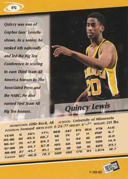 1999 Press Pass - Torquers #15 Quincy Lewis Back