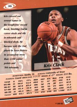 1999 Press Pass - Torquers #39 Kris Clack Back