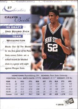 1999 Press Pass Authentics - Hang Time #27 Calvin Booth Back