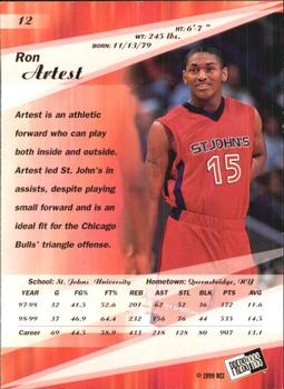 1999 Press Pass SE - Torquers #12 Ron Artest Back