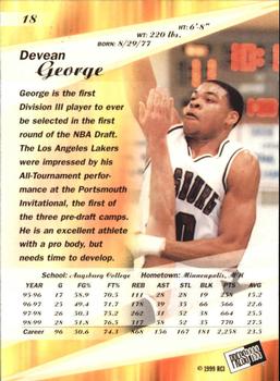 1999 Press Pass SE - Torquers #18 Devean George Back