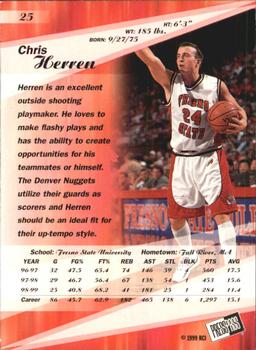 1999 Press Pass SE - Torquers #25 Chris Herren Back