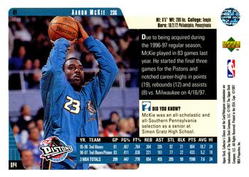 1997-98 Collector's Choice #41 Aaron McKie Back