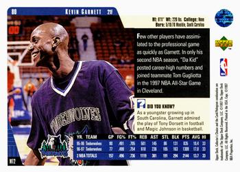 1997-98 Collector's Choice #80 Kevin Garnett Back